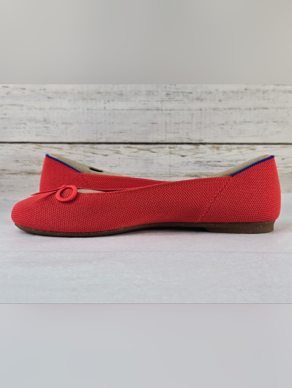 Rothy's The Ballet Flat Bow Accent Round Toe Glamour Red Women's Size 8 - Picture 7 of 14